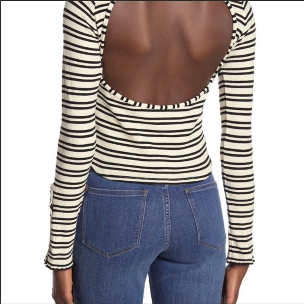 Free People Sunday Afternoon Striped Cutout Top